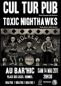 Cultur Pub + Toxic Nighthawks au Bar'Hic à Rennes le 14/05/2011